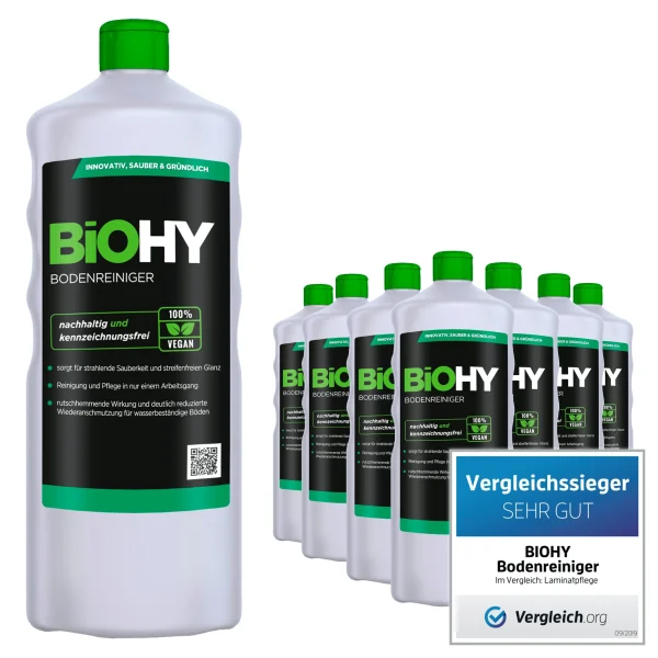 BiOHY Bodenreiniger (3x1l Flasche) | Konzentrat Für Alle Reinigungsgeräte Und Alle Hartböden | Angenehmer Geruch Und Streifenfreie Reinigung 5