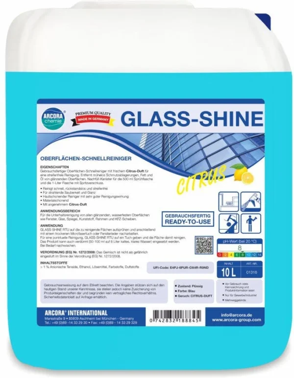 ARCORA Oberflächen-Schnellreiniger GLASS-SHINE, 1L 3