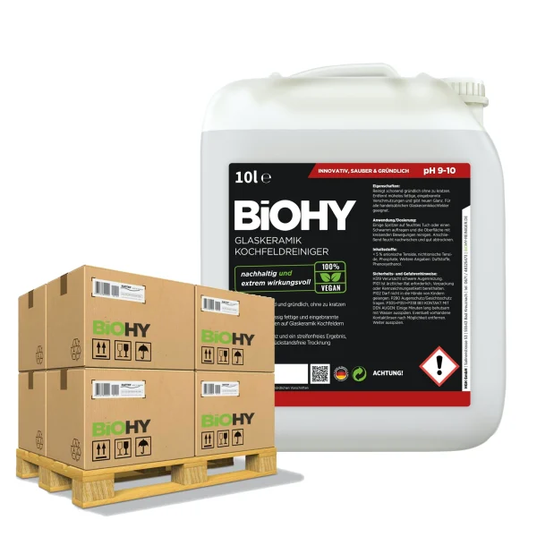 BiOHY Glaskeramik Kochfeldreiniger (50x10l Kanister) | Optimal Zur Reinigung Und Pflege Von Kochfeld Und Induktion | Geeignet Für ALLE GERÄTE 1