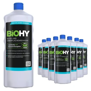 Null BiOHY Glas- Und Oberflächenreiniger (3x1l Flasche) | Konzentrat | Universalreiniger | Intensiv & Nachhaltig Reinigender Automatenreiniger 17