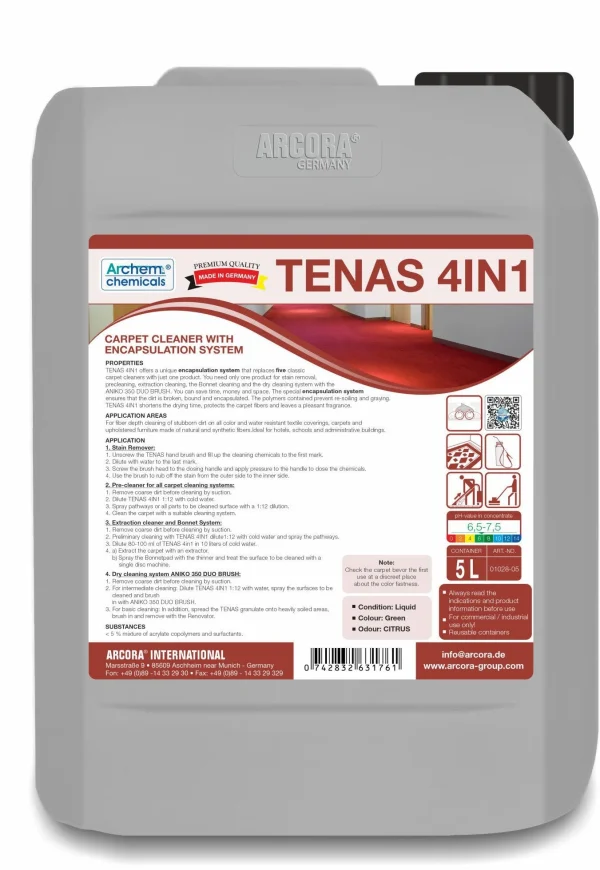 ARCORA Teppichreiniger Mit Encapsulation System TENAS 4IN1, 1L 3