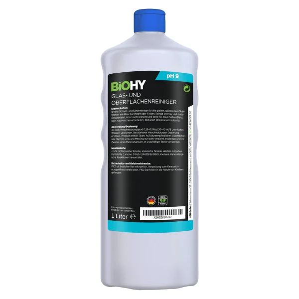 Null BiOHY Glas- Und Oberflächenreiniger (24x20l Kanister) | Konzentrat | Universalreiniger | Intensiv & Nachhaltig Reinigender Automatenreiniger 7