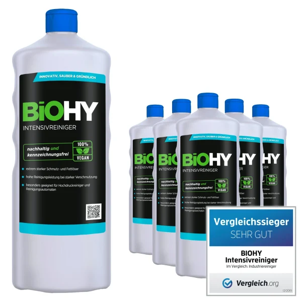 Null BiOHY Intensivreiniger Universal (2x1l Flasche) | Hochleistungs-INDUSTRIEREINIGER | Grundreiniger Ideal Für Hochdruckreiniger, Schaumarm 5