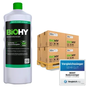 BiOHY Bodenreiniger (2x1l Flasche) | Konzentrat Für Alle Reinigungsgeräte Und Alle Hartböden | Angenehmer Geruch Und Streifenfreie Reinigung 11