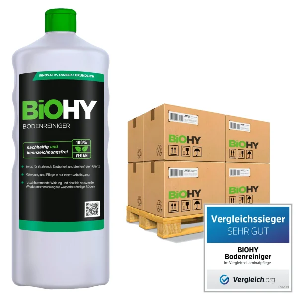 BiOHY Bodenreiniger (2x1l Flasche) | Konzentrat Für Alle Reinigungsgeräte Und Alle Hartböden | Angenehmer Geruch Und Streifenfreie Reinigung 3