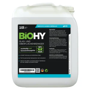 Null BiOHY Glas- Und Oberflächenreiniger (24x20l Kanister) | Konzentrat | Universalreiniger | Intensiv & Nachhaltig Reinigender Automatenreiniger 13