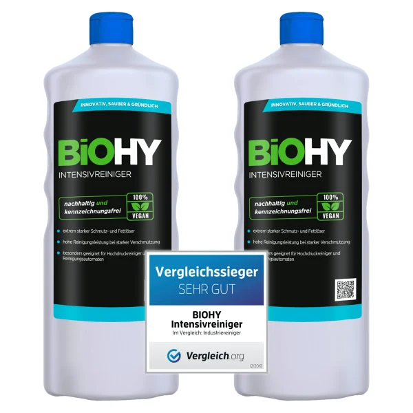Null BiOHY Intensivreiniger Universal (2x1l Flasche) | Hochleistungs-INDUSTRIEREINIGER | Grundreiniger Ideal Für Hochdruckreiniger, Schaumarm 1