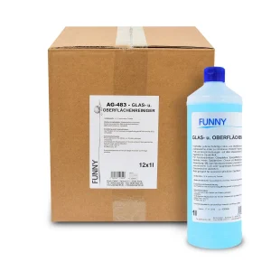 Funny Glas- Und Oberflächenreiniger, 1 Liter Flaschen, 12 L In 12 Rundflaschen 19