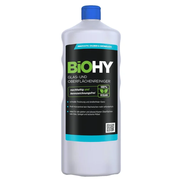 Null BiOHY Glas- Und Oberflächenreiniger (24x20l Kanister) | Konzentrat | Universalreiniger | Intensiv & Nachhaltig Reinigender Automatenreiniger 6