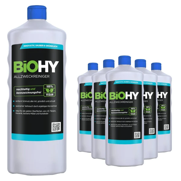 BiOHY Allzweckreiniger Konzentrat (2x1l Flasche) | Schonender Profi – Universalreiniger Für Haushalt Und Auto | Vollständig Biologisch Abbaubar 5